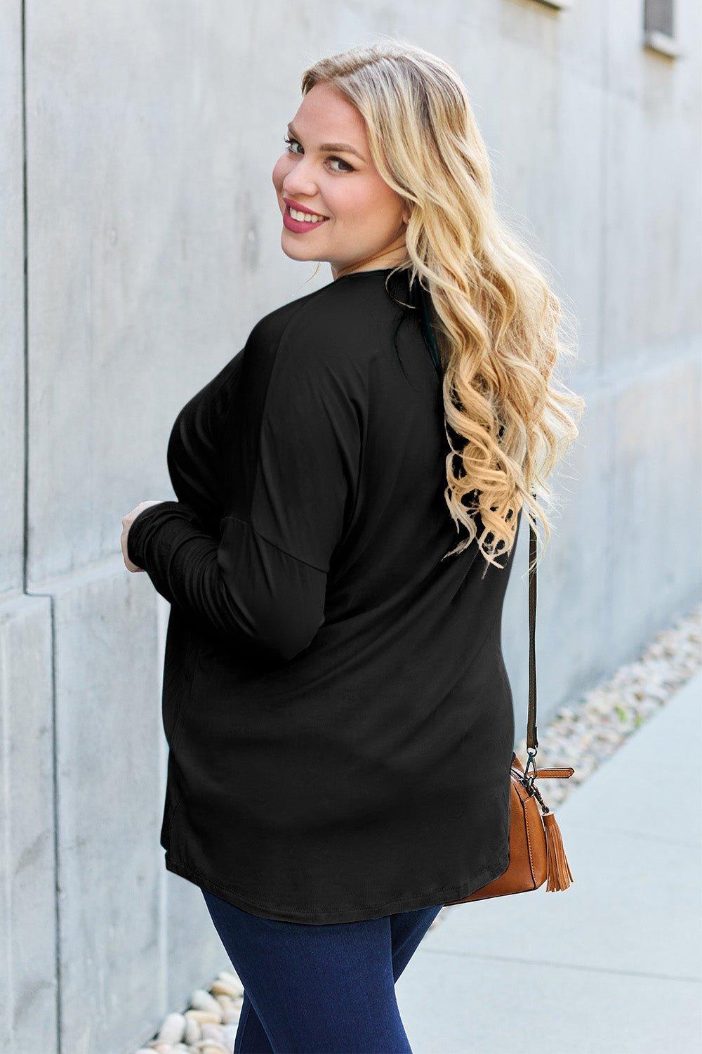 Basic Bae Full Size Round Neck Dropped Shoulder T - Shirt - Admiresty