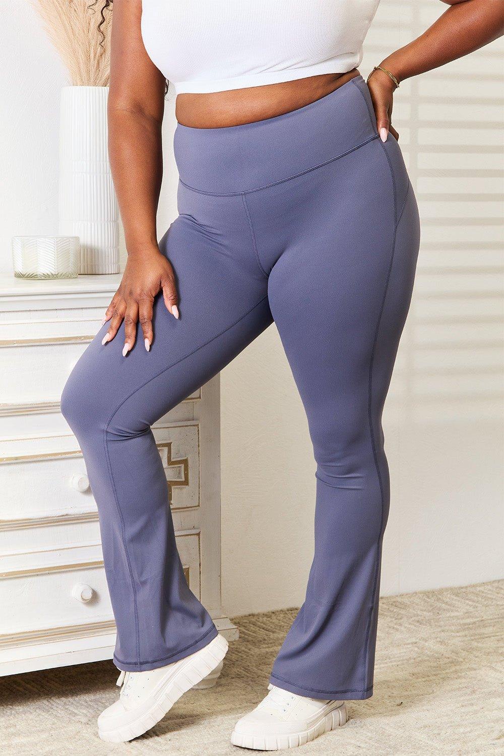 Basic Bae Wide Waistband Bootcut Sports Pants - Admiresty
