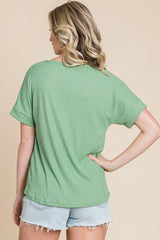 BOMBOM Color Block Short Sleeve T - Shirt - Admiresty