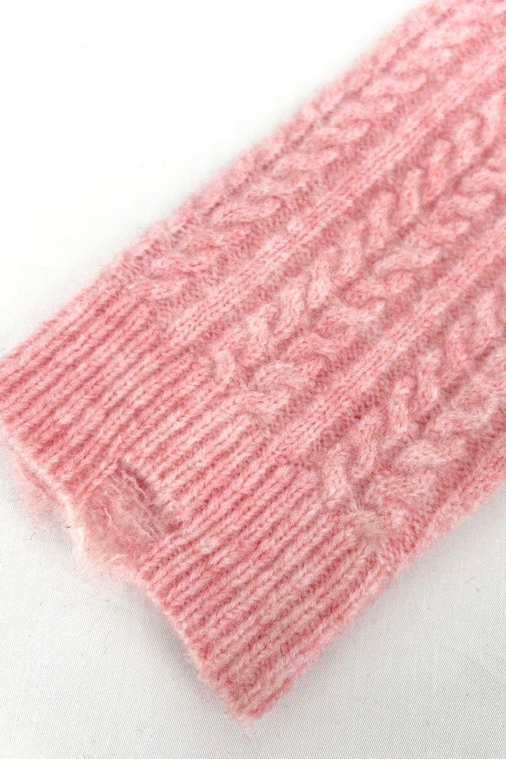 Cable - Knit Striped Dropped Shoulder Sweater - Admiresty